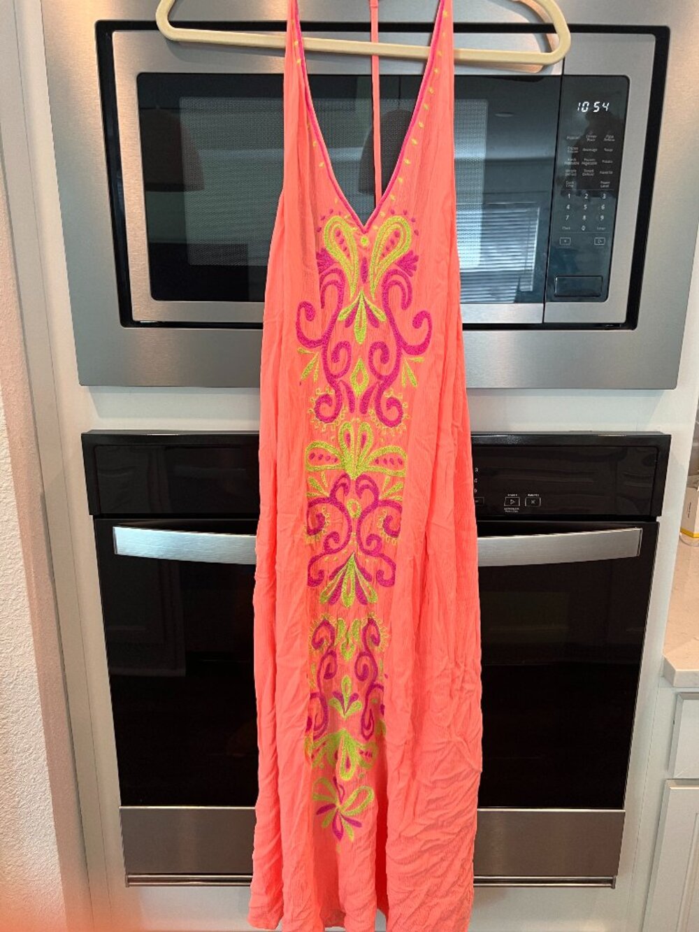 Lilly Pulitzer Embroidered Maxi Cover-Up - Coral - Size Medium